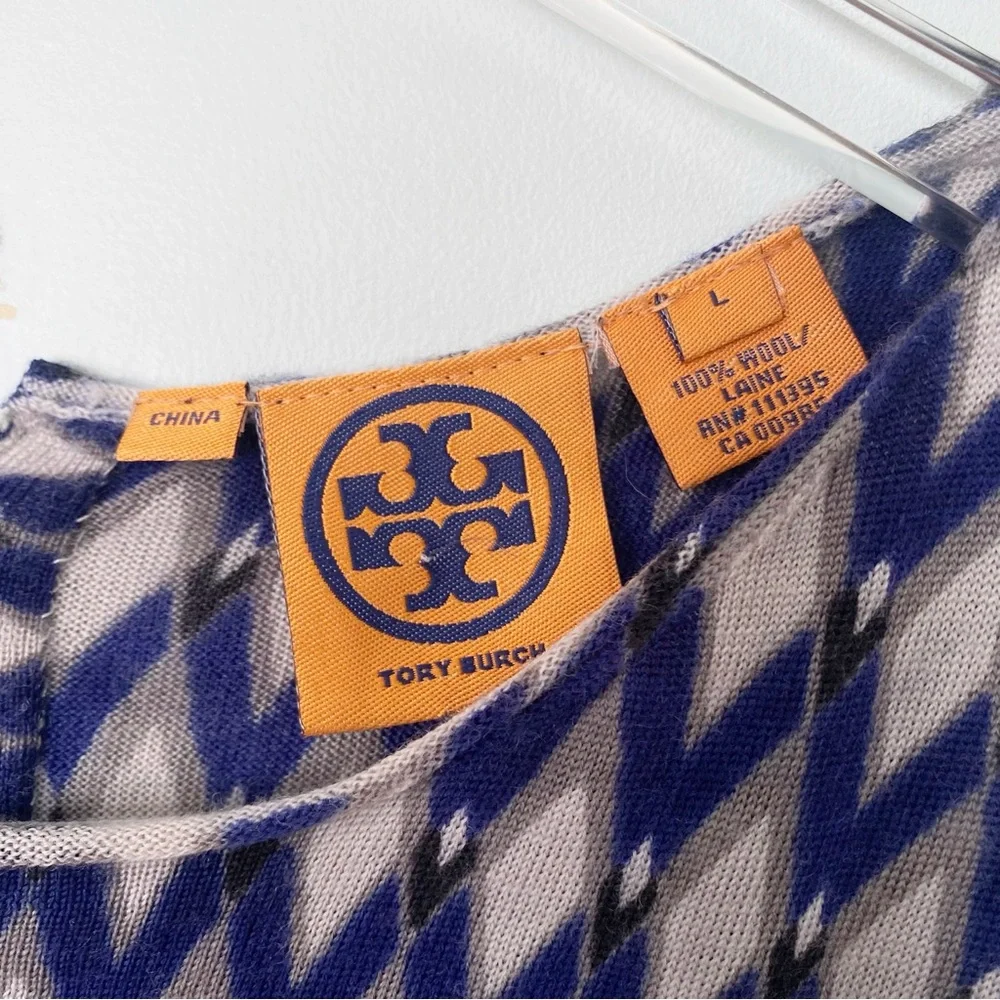 TORY BURCH geometric knitted top